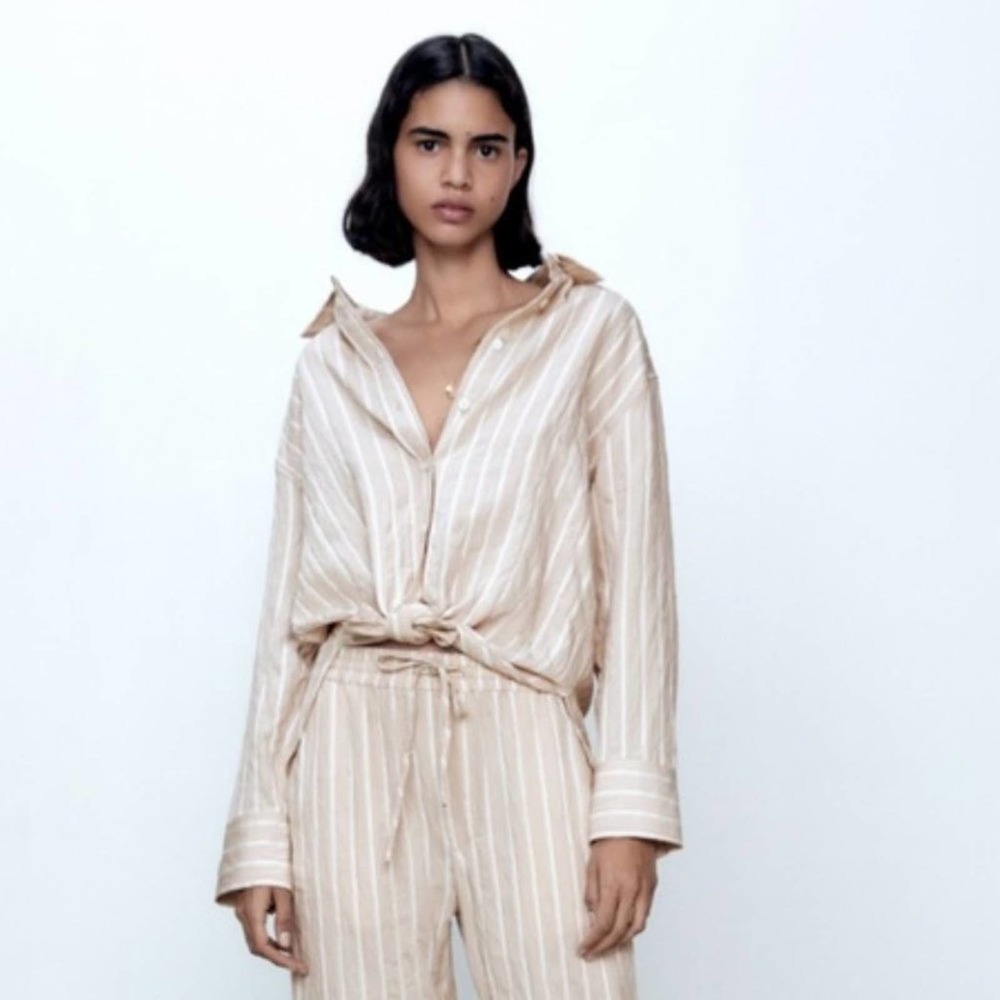 Zara Textured Stripe Shirt XXL